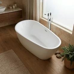 Baignoire îlot design ovale PHOENIX blanche 150 cm