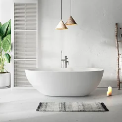 Baignoire îlot design ovale FLORIDA blanche 180 cm Mat