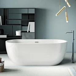 Baignoire îlot design ovale BOSTON blanche 142 cm