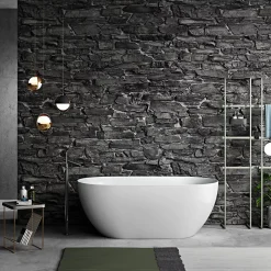 Baignoire îlot design ovale LISBON blanche 150 cm Brillant