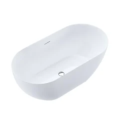 Baignoire îlot design ovale LISBON blanche 150 cm Brillant