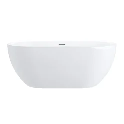 Baignoire îlot design ovale LISBON blanche 150 cm Brillant