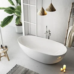 Baignoire îlot design ovale FLORIDA blanche 180 cm Brillant