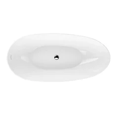 Baignoire îlot design ovale FLORIDA blanche 180 cm Brillant