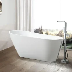 Baignoire îlot design ovale OPRAH blanche 140 cm