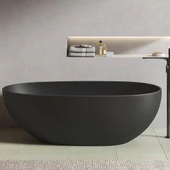 Baignoire îlot design ovale FLORIDA noir mat 165 cm