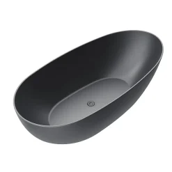 Baignoire îlot design ovale FLORIDA noir mat 165 cm
