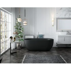 Baignoire îlot design ovale LISBON noir mat 170 cm