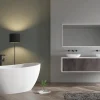 Baignoire îlot en fonte minérale HAWAII STONE - 180x85cm - Sans siphon, Blanc brillant, Avec robinet mitigeur 8028B