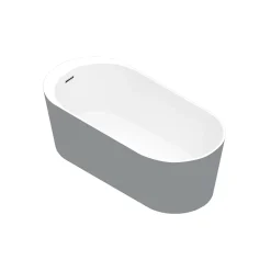 Baignoire îlot Huron L. 180 cm x l. 80 cm gris