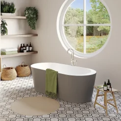 Baignoire îlot Huron L. 170 x l.70 cm gris