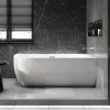 Baignoire îlot LENA CORNER acrylique blanc brillant - montage droite -170x75cm - Garantie 5 ans - Sans robinet, Avec siphon