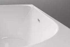 Baignoire îlot LENA CORNER acrylique blanc brillant - montage droite -170x75cm - Garantie 5 ans - Sans robinet, Avec siphon