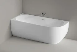 Baignoire îlot LENA CORNER acrylique blanc brillant - montage gauche -170x75cm - Garantie 5 ans - Avec mitigeur 1521, Avec siphon