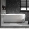 Baignoire îlot LENA CORNER acrylique blanc brillant - montage gauche -170x75cm - Garantie 5 ans - Avec mitigeur 1521, Sans siphon