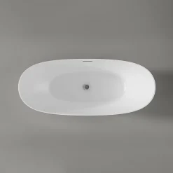 Baignoire îlot moderne design acrylique salle de bain - Blanc brillant - 170x72x60cm - Garantie 5 ans - DALIA Blanc brillant