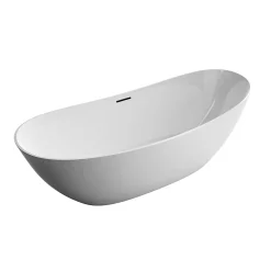 Baignoire îlot moderne design acrylique salle de bain - Blanc brillant - 170x72x60cm - Garantie 5 ans - DALIA Blanc brillant