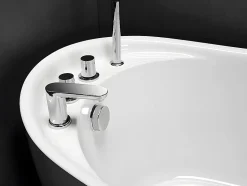 Baignoire îlot NATALIA avec robinetterie - 220L - L150 x P75 x H70cm - Blanche