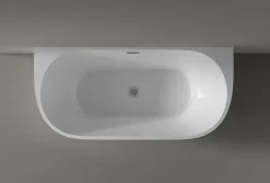 Baignoire îlot NOVA acrylique - 170x80cm - Garantie 5 ans - Sans siphon, Blanc mat, Avec robinet mitigeur 8028B