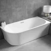 Baignoire îlot NOVA CORNER acrylique, 170x78x60cm -Garantie 5 ans- montage droite, Avec mitigeur 8028, Avec siphon, Blanc brillant