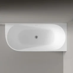 Baignoire îlot NOVA CORNER acrylique blanc - montage droite -170x78cm - Garantie 5 ans - Avec robinet mitigeur 1521, Avec siphon