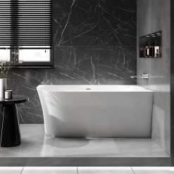 Baignoire îlot NOVA SLIM LINE acrylique - montage droite - Garantie 5 ans - Sans robinet, Avec siphon, 150x78cm