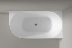 Baignoire îlot NOVA SLIM LINE acrylique - montage droite - Garantie 5 ans - Sans robinet, Avec siphon, 150x78cm
