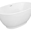 Baignoire îlot ovale - 186 L - 130 x 70 x 57 cm - Blanc brillant - Acrylique - MOBULA