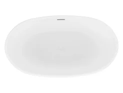 Baignoire îlot ovale - 186 L - 130 x 70 x 57 cm - Blanc brillant - Acrylique - MOBULA