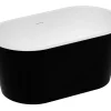 Baignoire îlot ovale - 180L - 130 x 71 x 58 cm - Noire - Acrylique - APOGON