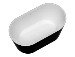Baignoire îlot ovale - 180L - 130 x 71 x 58 cm - Noire - Acrylique - APOGON