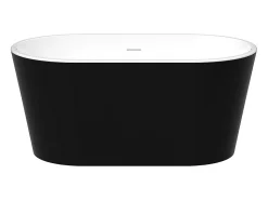 Baignoire îlot ovale - 180L - 130 x 71 x 58 cm - Noire - Acrylique - APOGON