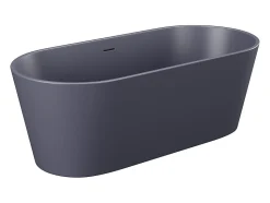 Baignoire îlot ovale - 255L - 159 x 74 x 56 cm - Bleu mat - Acrylique - LUZECA