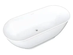 Baignoire îlot ovale - 210L - 150 x 74 x 57 cm - Blanc brillant - Acrylique - MOBULA