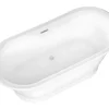 Baignoire îlot ovale - style retro - 180 L - 150 x 74 x 63 cm - Blanche - Acrylique - PELMATO