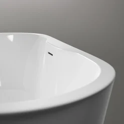 Baignoire îlot ovale moderne salle de bain Acrylique - Garantie 5 ans - Blanc brillant - 165.5x74.5x58cm - ROMA PLUS 2.0