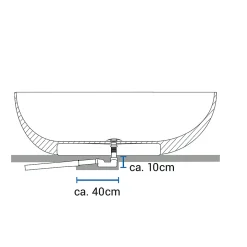 Baignoire îlot ovale moderne 180x87x54cm Blanc mat fonte minérale, isolation thermique - OCEAN STONE - Sans Robinet ni siphon