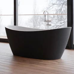 Baignoire îlot ovale NEROON 2.0 Noire L. 170 x l. 80 cm, by SPALINA