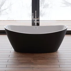 Baignoire îlot ovale NEROON 2.0 Noire L. 170 x l. 80 cm, by SPALINA