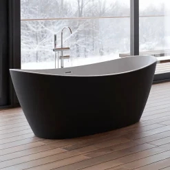 Baignoire îlot ovale NEROON 2.0 Noire L. 170 x l. 80 cm, by SPALINA