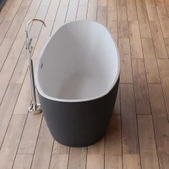 Baignoire îlot ovale NEROON 2.0 Noire L. 170 x l. 80 cm, by SPALINA