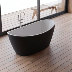 Baignoire îlot ovale NEROON 2.0 Noire L. 170 x l. 80 cm, by SPALINA