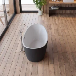 Baignoire îlot ovale NEROON 2.0 Noire L. 170 x l. 80 cm, by SPALINA