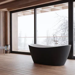 Baignoire îlot ovale NEROON 2.0 Noire L. 170 x l. 80 cm, by SPALINA