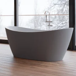 Baignoire îlot ovale NEROON 2.0 Grise L. 170 x l. 80 cm, by SPALINA