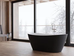 Baignoire îlot ovale Venecia, noir mat, 170x80 cm, by Spalina