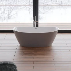 Baignoire îlot ovale Venecia, gris mat, 170x80 cm, by Spalina