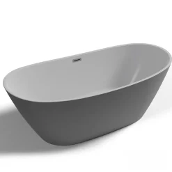 Baignoire îlot ovale Venecia, gris mat, 170x80 cm, by Spalina