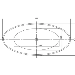 Baignoire îlot ovale 180x85x52cm Blanc mat fonte minérale, isolation thermique - RIO STONE + robinet sur pied 8028, Sans siphon