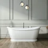 Baignoire îlot retro sur socle ovale PITTSBURGH Blanche 177 cm
